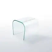 Exceptional Glas Italia Bent ottoman crafted from a single sheet of transparent extralight glass with curved form