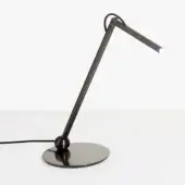 Desk lamp, satin black nickel, with slender adjustable arm and rectangular LED head on a white background.