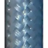 Braided textile cord in cool blue, displaying a diamond pattern and subtle sheen, with “28 avio” text visible on the manufactured surface.