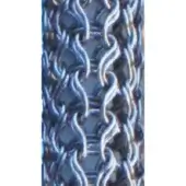 Chainmail armor constructed from interlocking titanium rings, featuring dark gray and silver-blue two-tone coloration and a dense woven texture.