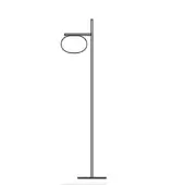Floor lamp dark gray metal vertical pole horizontal arm circular shade minimalist design modern lighting alba single arm.