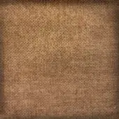 Coarse fabric texture, warm brown tones, dense regular weave with horizontal and vertical threads creating a grid pattern, matte finish.