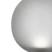 Mahidevran frosted pendant light, spherical shape with vertical ribbed texture, diffused white illumination, studio product shot.