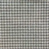 Woven textile sample, beige, blue-gray, and navy, displays a dense rectangular grid pattern with a matte finish and heathered texture.