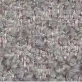 Gray tweed fabric texture with heathered burgundy, displaying an irregular nubby weave and grid-like warp and weft thread structure.