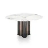 Superior DV Home Collection Manhattan coffee table with white marble and polished steel base