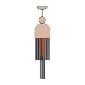 Decorative tassel illustration with beige, black, and reddish-brown tones, featuring a circular bead and striped fringe detail.