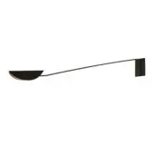 Wall sconce, anodic bronze, with a curved arm and shallow bowl shade, studio shot on white background.