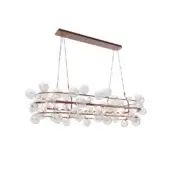 Superior DV Home Collection Majestic suspension lamp with a rose-gold metal frame and handcrafted glass spheres