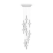 Melogranoblu Hydra Datura chandelier, black metal, linear floral forms with varying lengths and a minimalist geometric design.