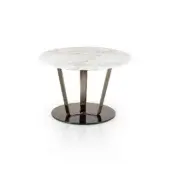 Distinguished DV Home Collection Soho coffee table with radiant onyx top and shining stainless steel gently curved legs