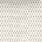 Neutral woven textile sample, off-white and beige, dense grid pattern with rectangular shapes, matte finish, subtle tonal variation.