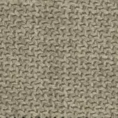 Textile sample, muted beige, irregular weave pattern with heathered tones and a dense, matte finish, displaying a random thread arrangement.