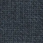 Dark gray woven textile sample displaying a complex, irregular herringbone pattern and dense fiber construction with a nubby texture.