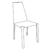 Dining chair, dark metal frame, rectangular backrest, square seat, minimalist design, studio shot, white background, modern aesthetic.