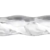 Grayscale topographic pattern with horizontal flow, featuring light and dark gray undulating peaks and valleys, smooth texture, organic composition.