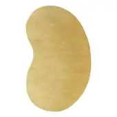 Rugiano ciclopi sasso rug narciso, yellow asymmetrical area rug with dense pile and rounded edges displayed on white background.