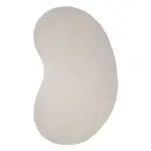 Rugiano Ciclopi Sasso rug, light grey, organic asymmetrical shape with dense short pile and softly rounded edges against a white backdrop.