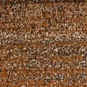 Woven fabric texture, earthy brown and gold, irregular speckled pattern with coarse open weave and visible yarn grid structure.