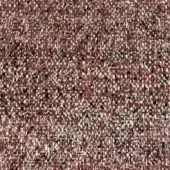 Reddish-brown tweed fabric texture with beige and off-white speckled threads, displaying a tight, horizontal banded weave and substantial surface texture.