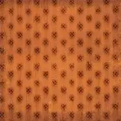 Floral textile with repeating pattern in orange-brown, featuring dark brown squares and subtle vertical weave texture, labeled “egoitaliano bounce”.