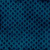 Teal fabric sample with dense, repeating burgundy circular pattern and subtle linear grid texture, displaying a woven appearance.