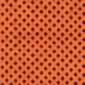 Orange textile with repeating dark brown floral motif, woven texture, consistent all-over pattern, egoitaliano bounce fabric detail.