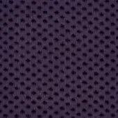 Dark purple “bounce” knit fabric with circular openings, matte finish, dense weave, looped yarn texture from egoitaliano’s “(e)” collection.