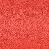 Coral red leather texture with a dense, pebbled grain and matte finish, displaying irregular bumps and creases; egoitaliano sample "nibe" 4497(c).