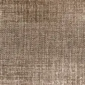 Woven microfibra fabric texture in muted brown-grey, displaying a dense, irregular grid pattern and matte finish with product labeling.