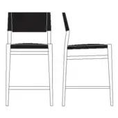 Counter Stool Partially Covered Back