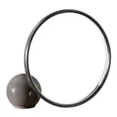 Distinguished Bontempi Circle table lamp with satin metal and expansive circular form in a muted gray tone