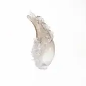 Superior Wave Murano Glass Plume vase in translucent pale neutral glass with iridescent feather-like projections