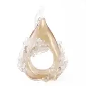 Exceptional Wave Murano Glass Plume vase in pale amber glass with flowing shapes and *Iride* finish