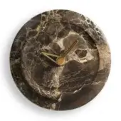 Bari - Emperador Marble Plate - Polished Brass and Walnut Solid Wood Hands