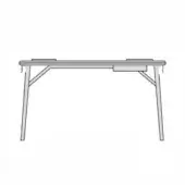 Distinguished Porada Aksel desk in solid Canaletto walnut with a satin finish and recessed drawer