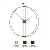 Barcelona Premium - Walnut box - Walnut & polished brass hands - Black fiberglass rings