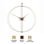 Barcelona Premium - Walnut box - Walnut & polished brass hands - Brass fiberglass rings