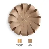 Brisa - Oak wood veneer body - Polished brass time signals & hands