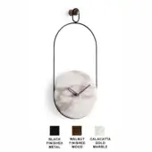 Eslabon - Calacatta Gold marble plate - Black hour hand & ring