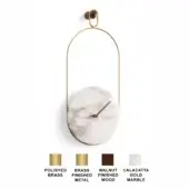 Eslabon - Calacatta Gold marble plate - Polished Brass hour hand & ring