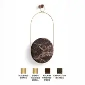Eslabon - Emperador marble plate - Polished Brass hour hand & ring