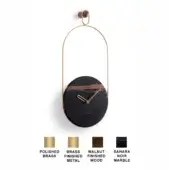 Eslabon - Sahara Noir marble plate - Polished Brass hour hand & ring