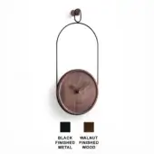 Eslabon - Solid Walnut wood plate & minute hand - Black hour hand & ring
