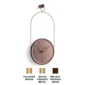 Eslabon - Solid Walnut wood plate & minute hand - Brass hour hand & ring