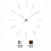Merlin N - Chromed Brass Box - Chromed Brass with Walnut Wood time signals - Walnut Wood hands