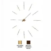Merlin G - Polished Brass box & time signals - Walnut Wood hands & time signals