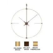 Bilbao Premium - Walnut Wood box and hands with Polished Brass details - Brass Fiberglass ring