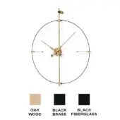 Mini Bilbao Premium - Oak Wood box & hands with Black Brass details - Black Fiberglass ring