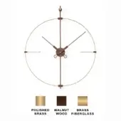 Mini Bilbao Premium - Walnut Wood box & hands with Polished Brass details - Brass Fiberglass ring